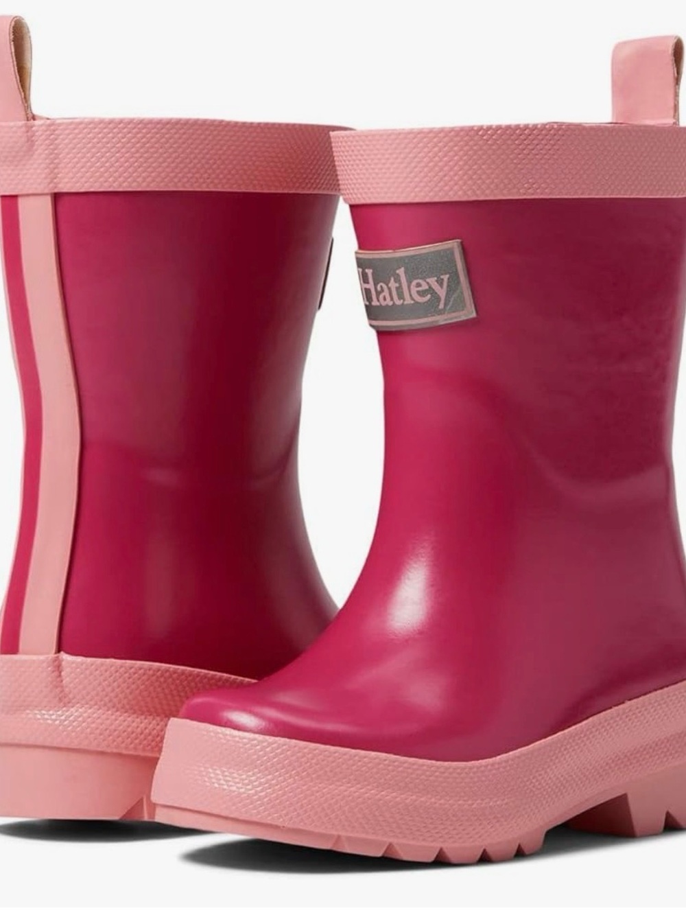 NWT Hatley girls/kids Shiny Rain Boots in pink Sz 13
